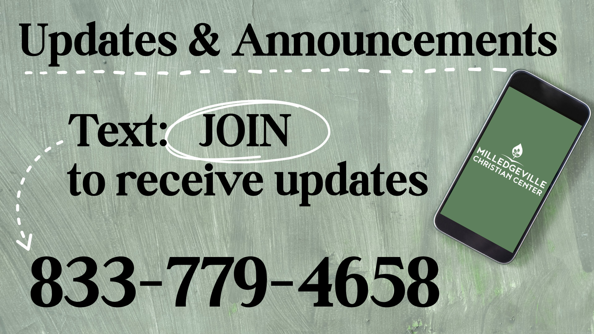 Text to join our updates and announcements